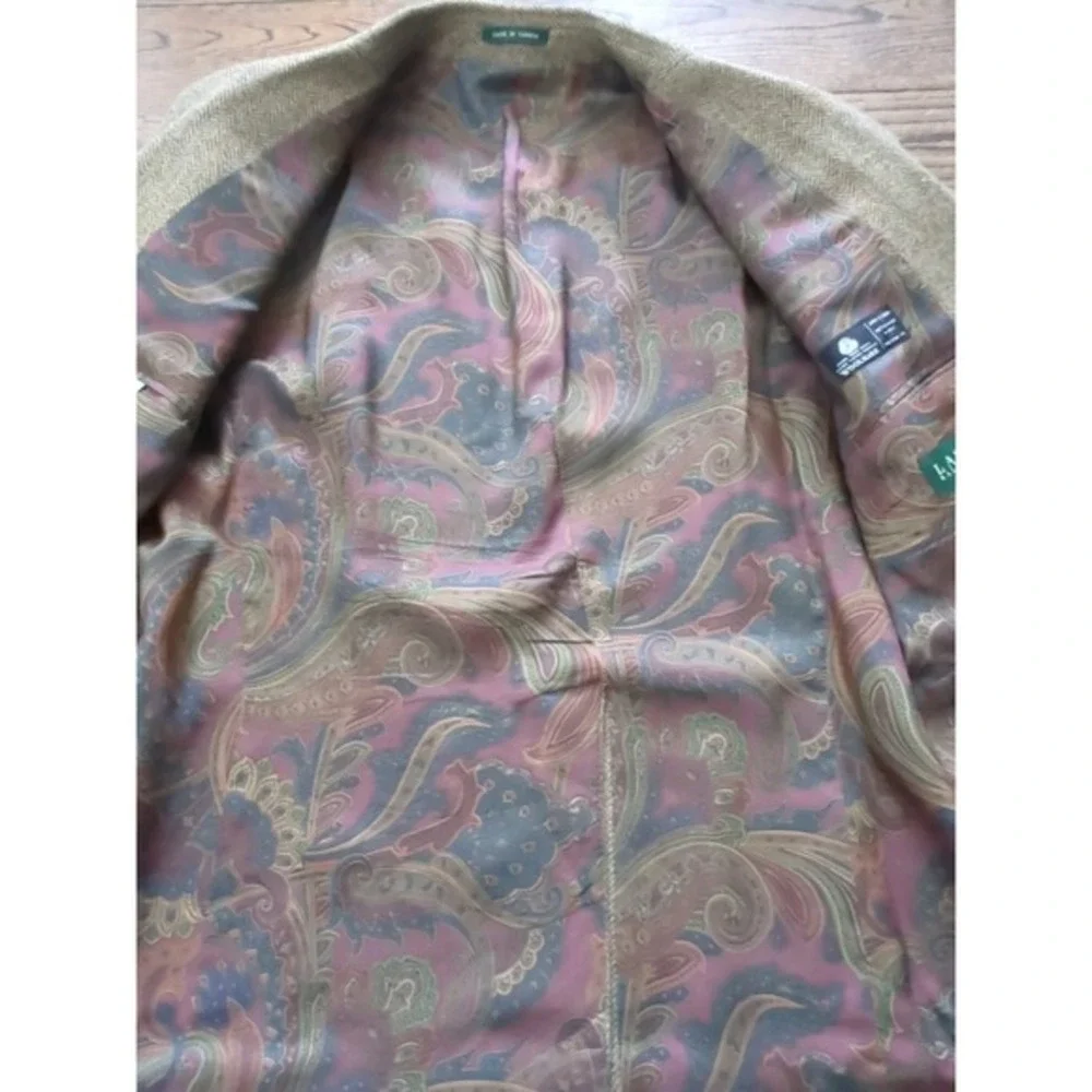 Lauren Ralph Lauren Blazer 44R Brown Herringbone 100% Wool Canada Union Made '98